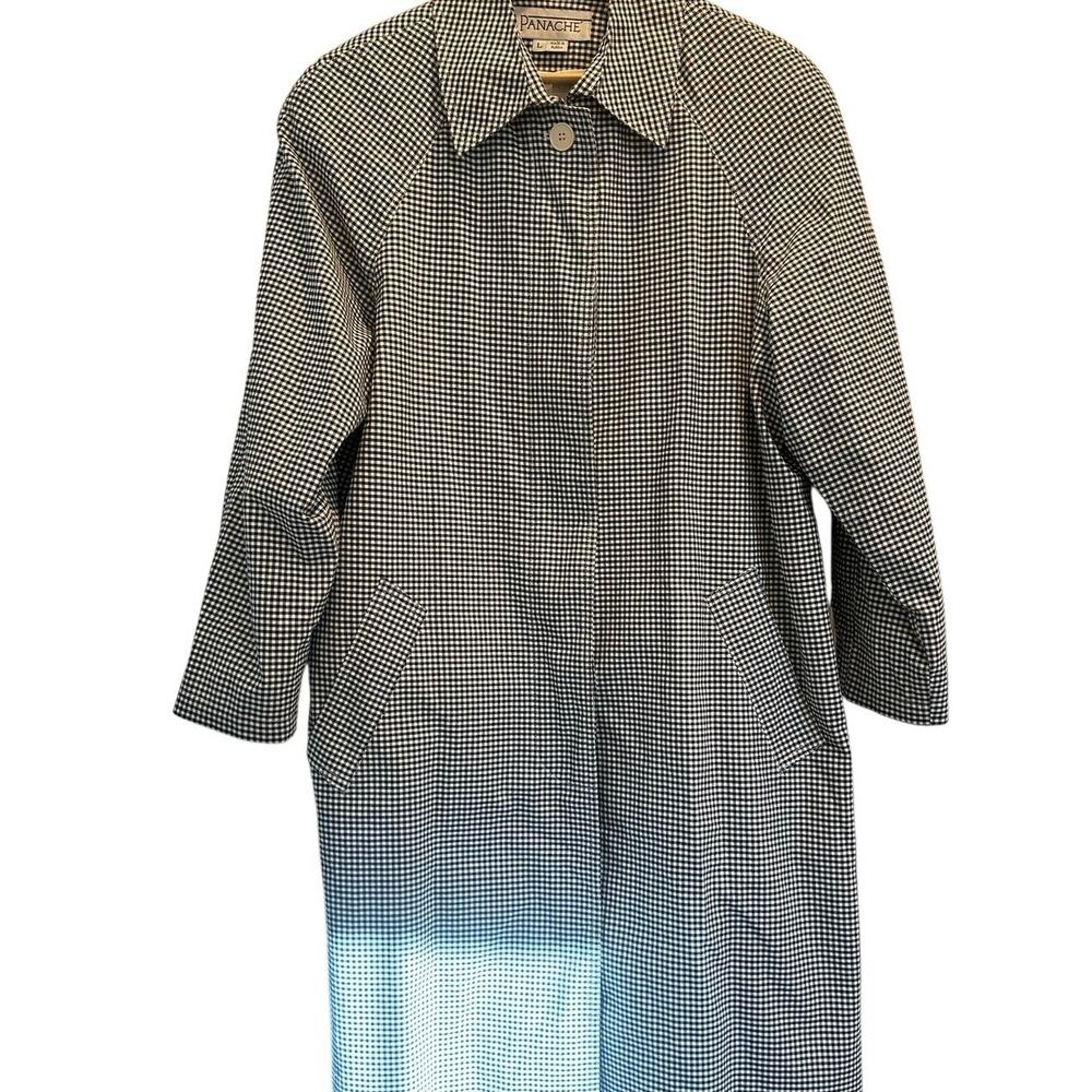 Panache Black Gingham Swing Coat Vintage Mod Minimalist Coastal Grandmacore